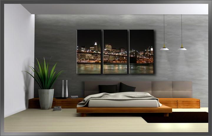 Leinwandbild New York 150x90 cm - 3-teiliges Wandbild Set – Ansicht 3