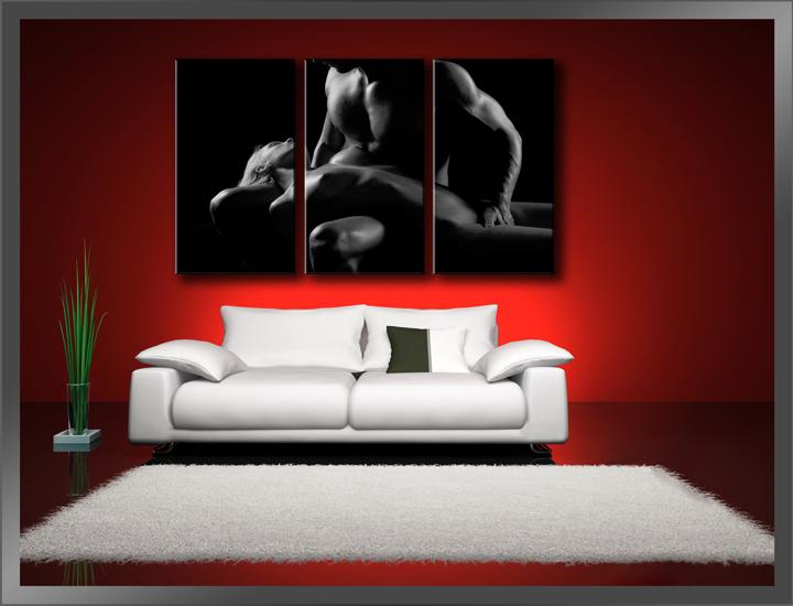 Leinwandbild Frau 150x90 cm - 3teiliges Wandbild gerahmt – Ansicht 2