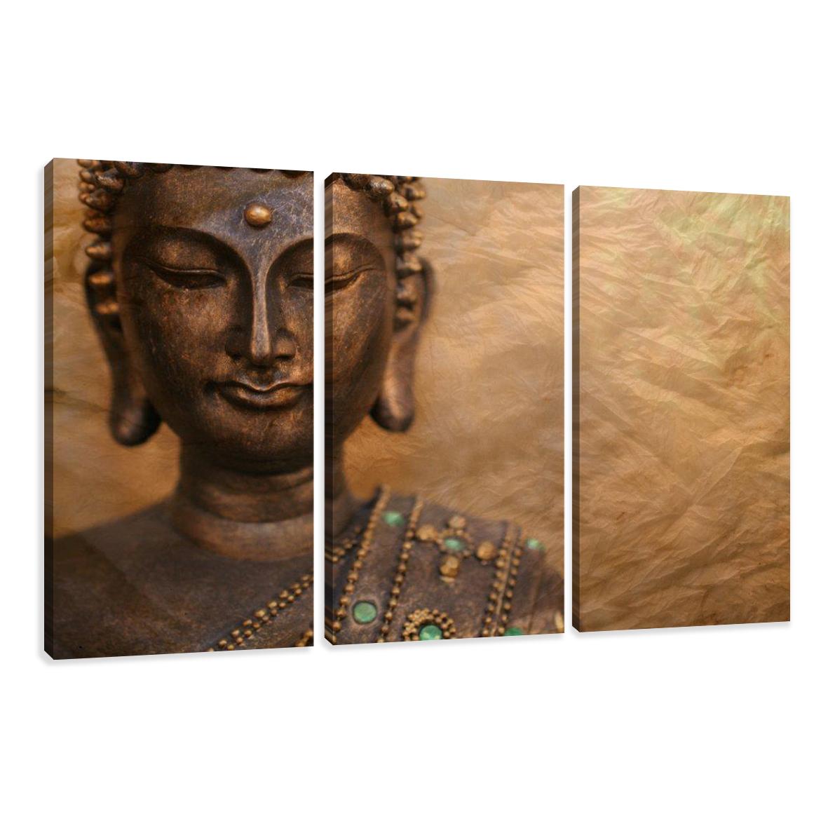 Leinwand Bilder fert gerahmt Buddha 160cm XXL 3 1041 – Leinwandbild 150x90 cm 3-teilig kaufen
