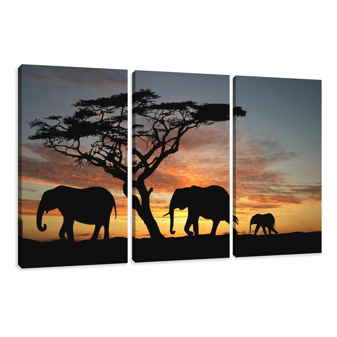 Leinwand Bild fert gerahmt Afrika 160cm XXL 3 1066 – Leinwandbild 150x90 cm 3-teilig kaufen