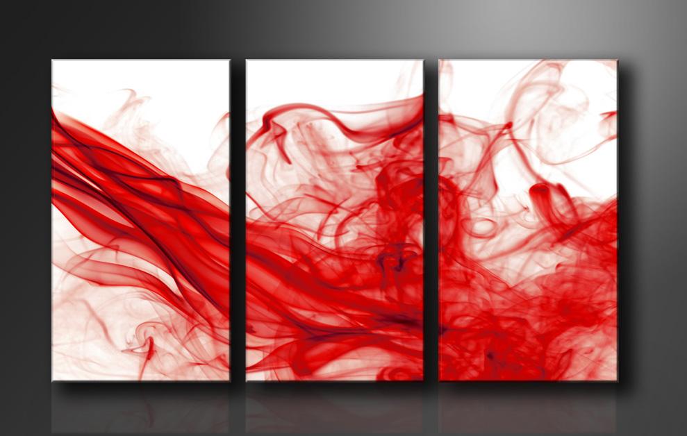 Leinwandbild Smoke - 3er Set XXL Wandbild fertig gerahmt – Ansicht 4