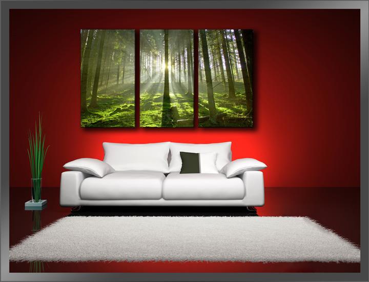 Leinwandbild Bäume – XXL Wandbild 160cm fertig gerahmt – Ansicht 2