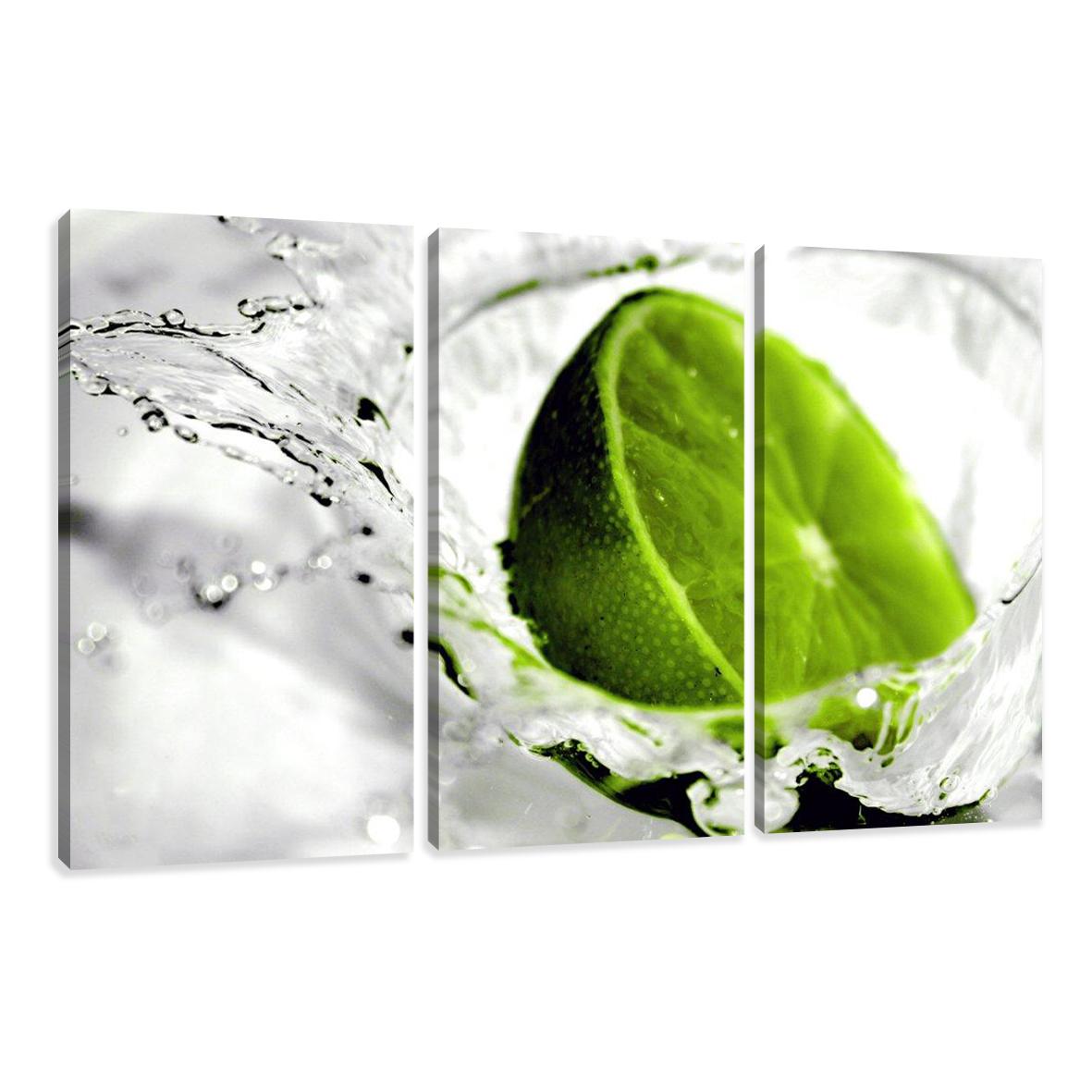 Leinwand Bild fert gerahmt Lime grün 160cm XXL 3 1131  !!Auslaufmodell !! – Leinwandbild 150x90 cm 3-teilig kaufen