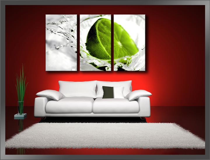Leinwandbild Lime grün XXL – 160cm Wandbild fertig gerahmt – Ansicht 2