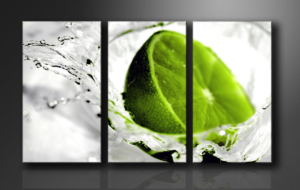 Leinwandbild Lime grün XXL – 160cm Wandbild fertig gerahmt – Ansicht 4