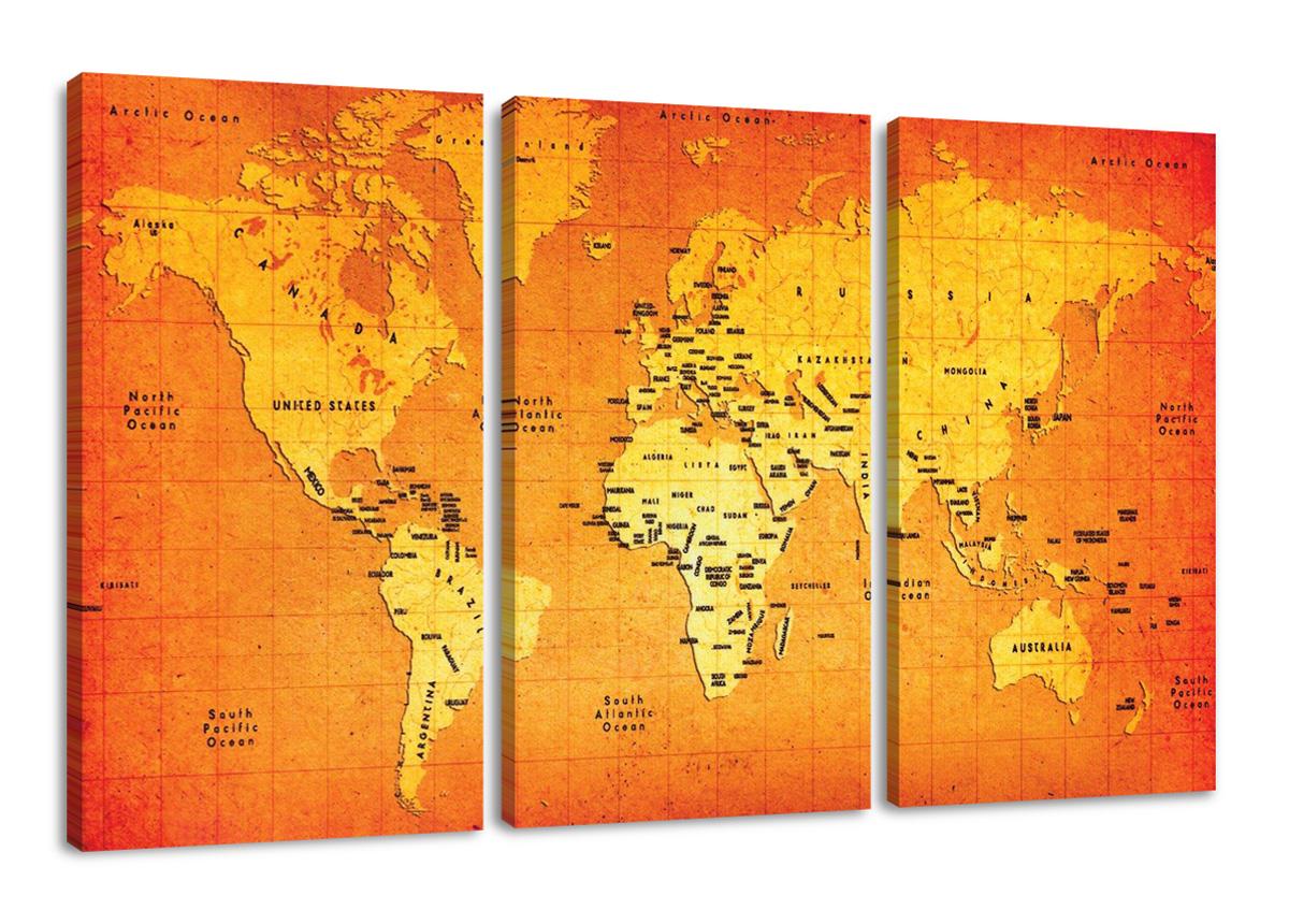 Leinwand Bild fert gerahmt welt 160cm XXL 3 1165 – Leinwandbild 150x90 cm 3-teilig kaufen