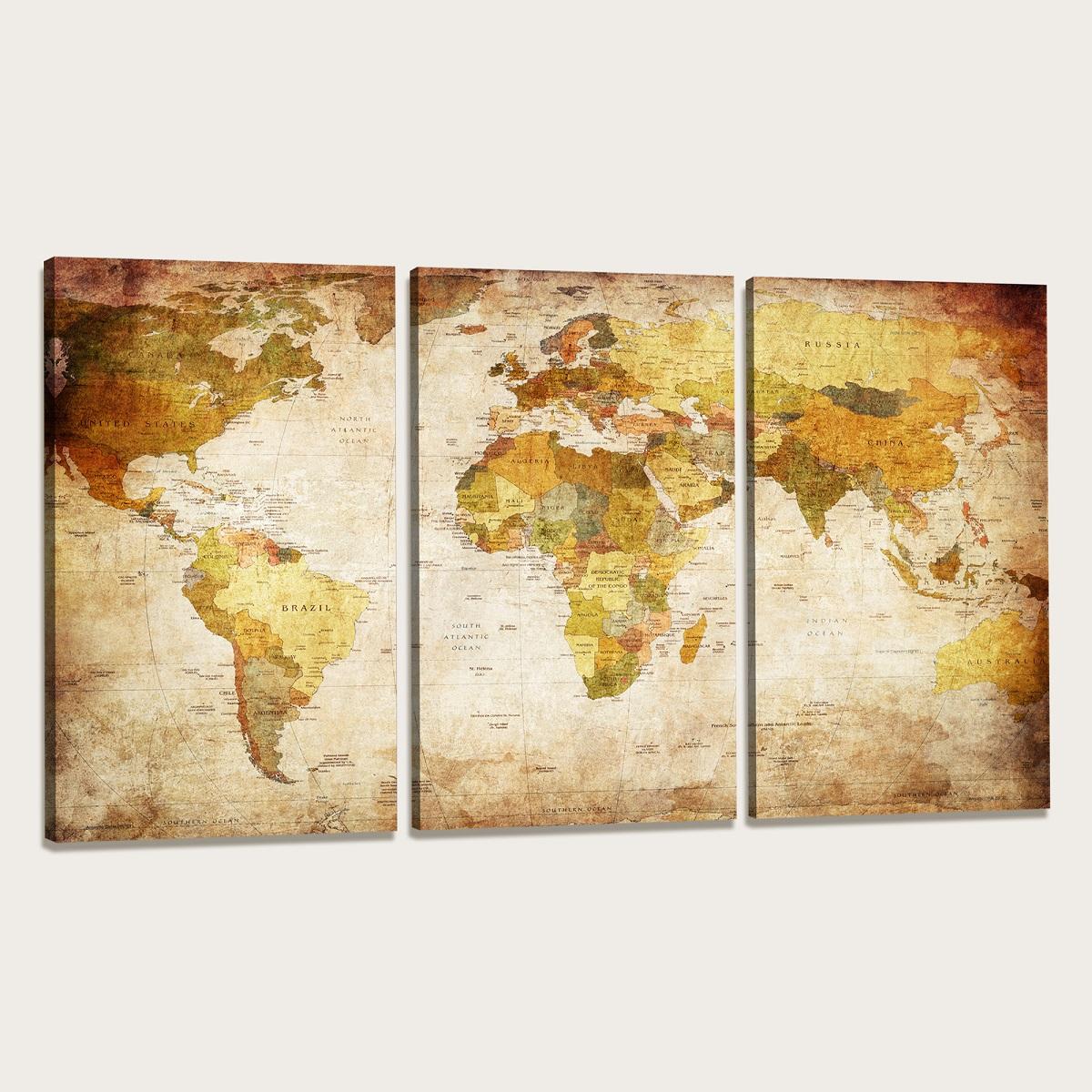 Leinwand Bild fert gerahmt Welt 160cm XXL 3 1166 – Leinwandbild 150x90 cm 3-teilig kaufen