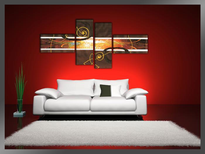 Abstraktes Leinwandbild fertig gerahmt 195x80cm – Ansicht 2