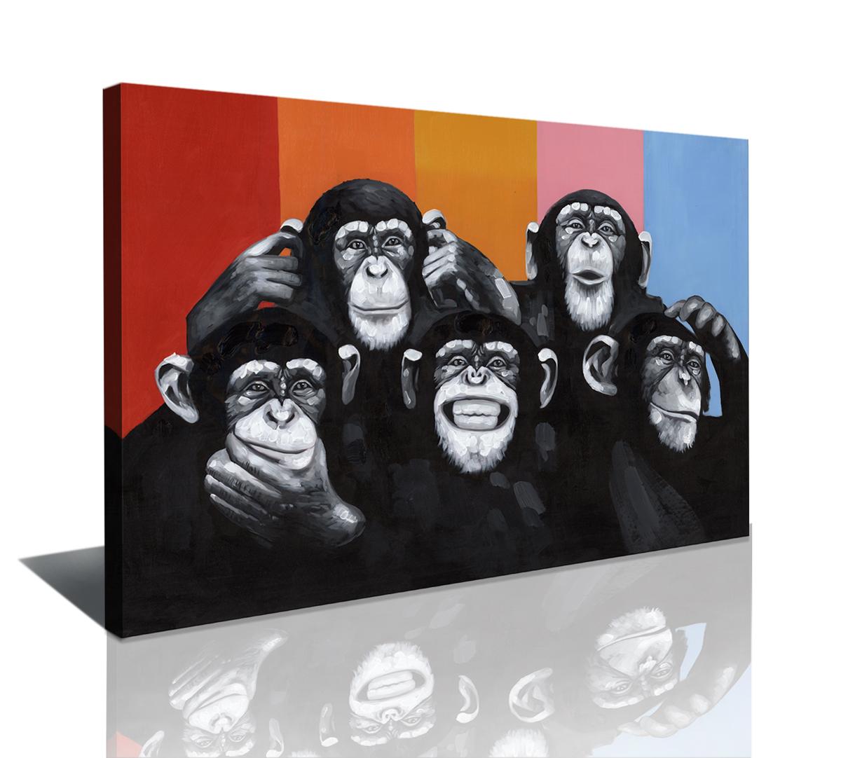 Leinwand Bild fert gerahmt Affen 80x60 cm 4004 – Leinwandbild 80x60 cm kaufen