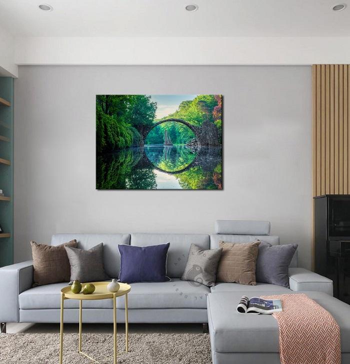 Leinwand Bild fert gerahmt Teufelsbrücke 80 x 60 cm Nr.4013 – Ansicht 2