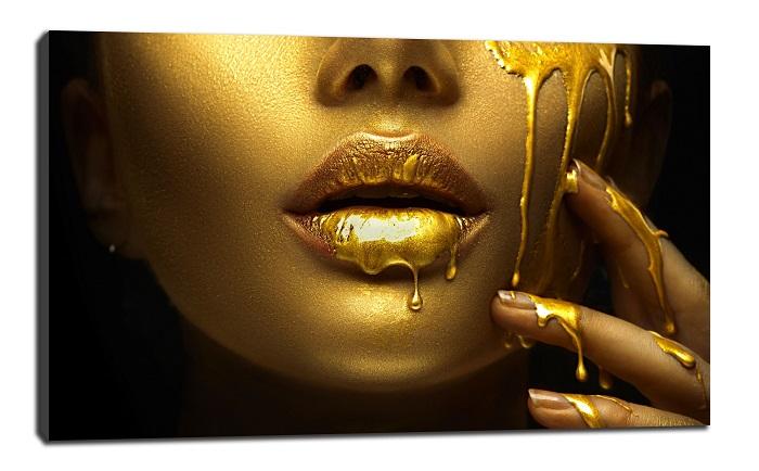 Goldenes Gesicht Leinwandbild - moderne Wanddeko für Ihr Zuhause – Ansicht 4
