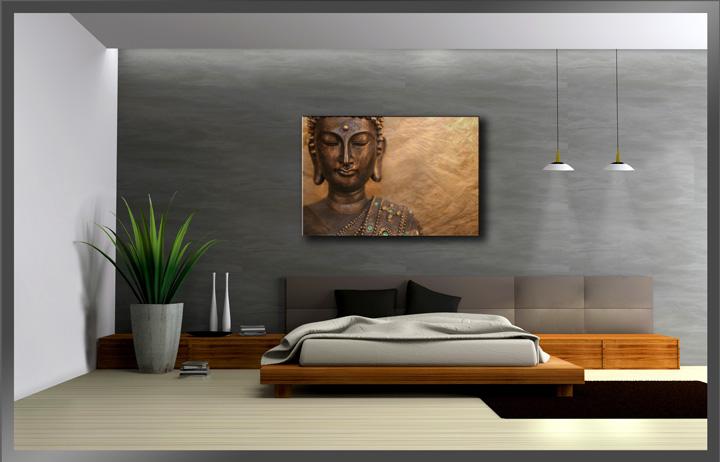 Buddha Leinwandbild 80cm fertig gerahmt – Ansicht 3