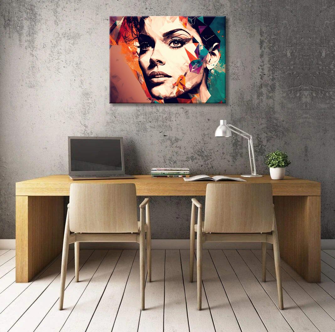 Leinwandbild Frau mit buntem Gesicht – modernes Wandbild 80x60 cm – Ansicht 2