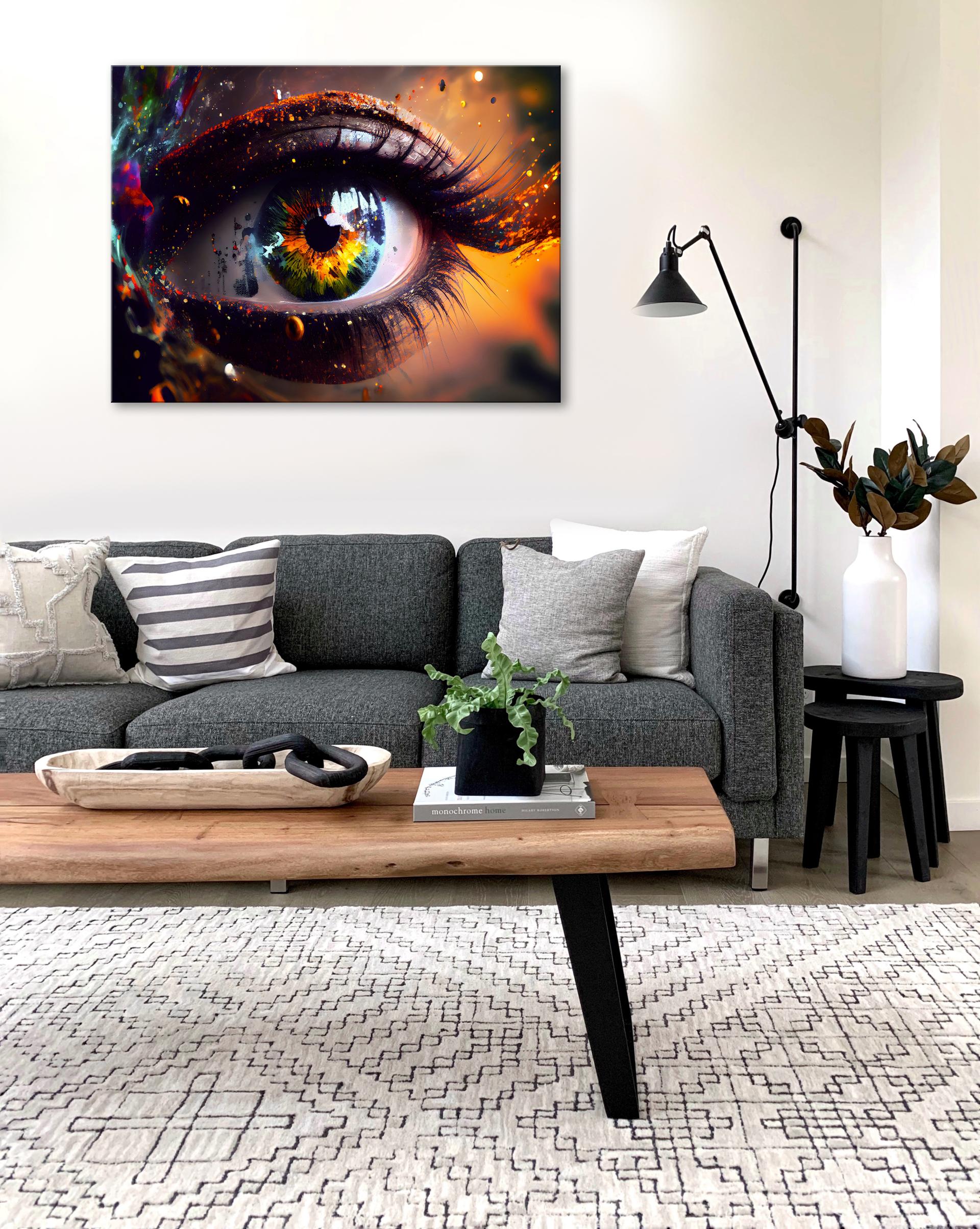 Buntes Auge Leinwandbild 80x60 cm – moderne Wanddeko – Ansicht 3