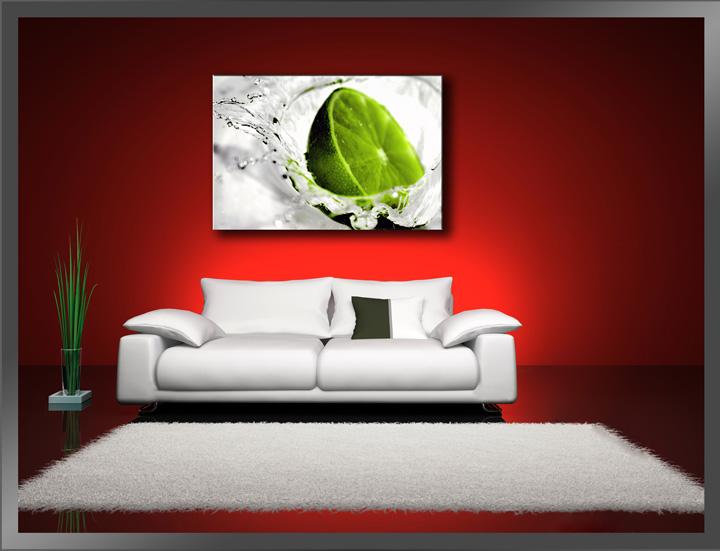Leinwandbild Lime Grün 80cm - Fertig gerahmt und günstig – Ansicht 2
