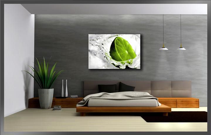 Leinwandbild Lime Grün 80cm - Fertig gerahmt und günstig – Ansicht 3