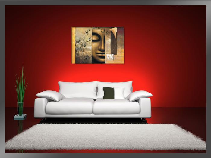 Buddha Leinwandbild 80cm XXL - fertig gerahmt – Ansicht 2