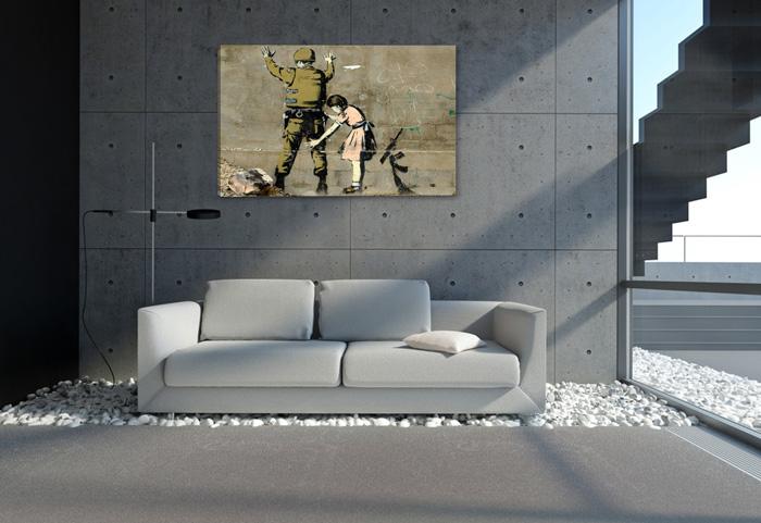 Banksy Leinwandbild Soldat und Mädchen - 80x60 cm – Ansicht 3