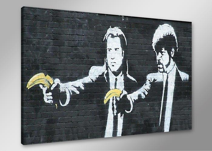 Banksy Leinwandbild fertig gerahmt - 80x60 cm – Ansicht 4