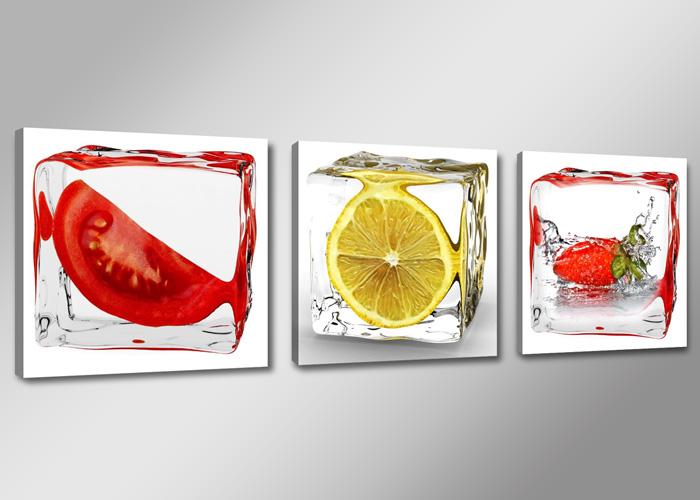Leinwandbild Früchte – 3-teiliges Wandbild 150x50cm mit Rahmen – Ansicht 4