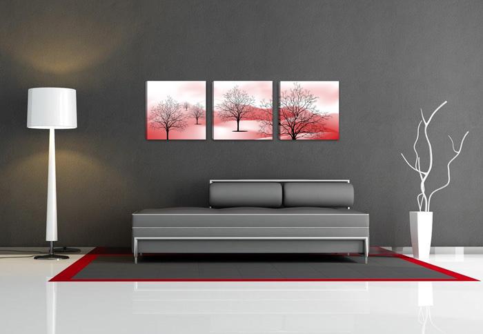 Leinwandbild Baum 150x50 cm - 3er Set fertig gerahmt – Ansicht 2