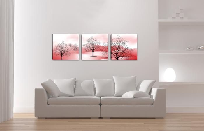 Leinwandbild Baum 150x50 cm - 3er Set fertig gerahmt – Ansicht 3