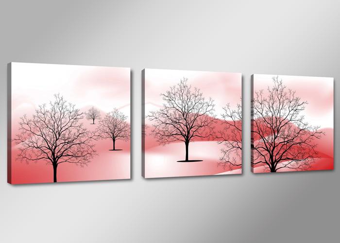 Leinwandbild Baum 150x50 cm - 3er Set fertig gerahmt – Ansicht 4