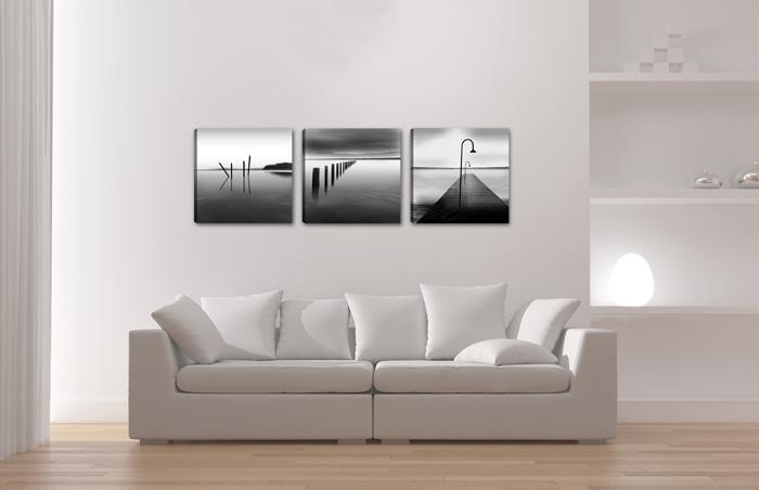 Leinwandbild Wasser 150x50 cm - 3er Set fertig gerahmt – Ansicht 2