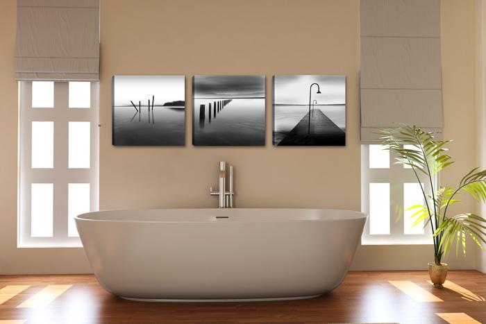 Leinwandbild Wasser 150x50 cm - 3er Set fertig gerahmt – Ansicht 3