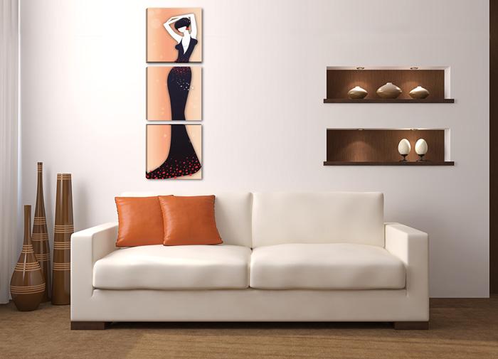 Leinwandbild Frau Modern - 150x50cm Fertig gerahmt – Ansicht 2