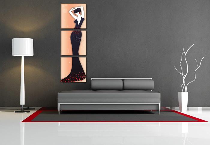 Leinwandbild Frau Modern - 150x50cm Fertig gerahmt – Ansicht 3