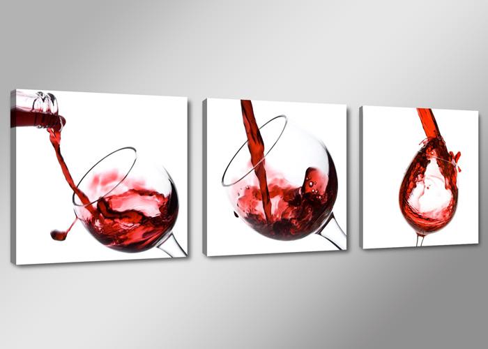 Wein Leinwandbild 150x50 cm - 3er Set fertig gerahmt – Ansicht 4