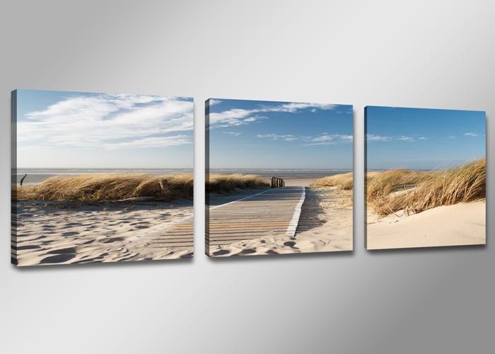 Leinwandbild Nordsee Strand 150x50 cm - 3-teiliges Wandbild – Ansicht 4