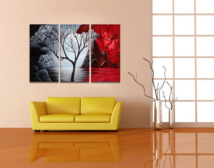 Leinwandbild Roter Vulkan Berg - Farbenfrohe Wanddekoration 120x80cm – Ansicht 2