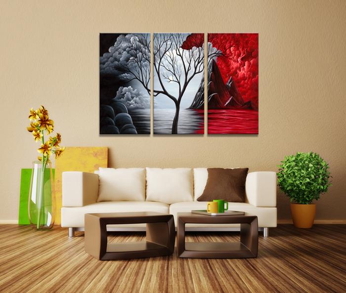 Leinwandbild Roter Vulkan Berg - Farbenfrohe Wanddekoration 120x80cm – Ansicht 3