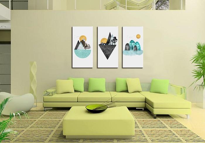 Modernes Leinwandbild Berge - 120x80cm fertig gerahmt – Ansicht 2