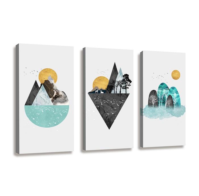 Modernes Leinwandbild Berge - 120x80cm fertig gerahmt – Ansicht 4