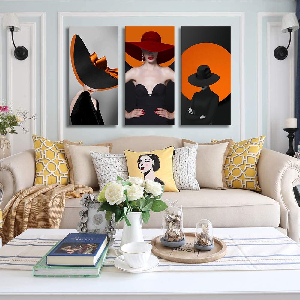 Leinwand Bild fert gerahmt Frau mit Hut 120 x 80 cm 4419  !!Auslaufmodell !! – Ansicht 2