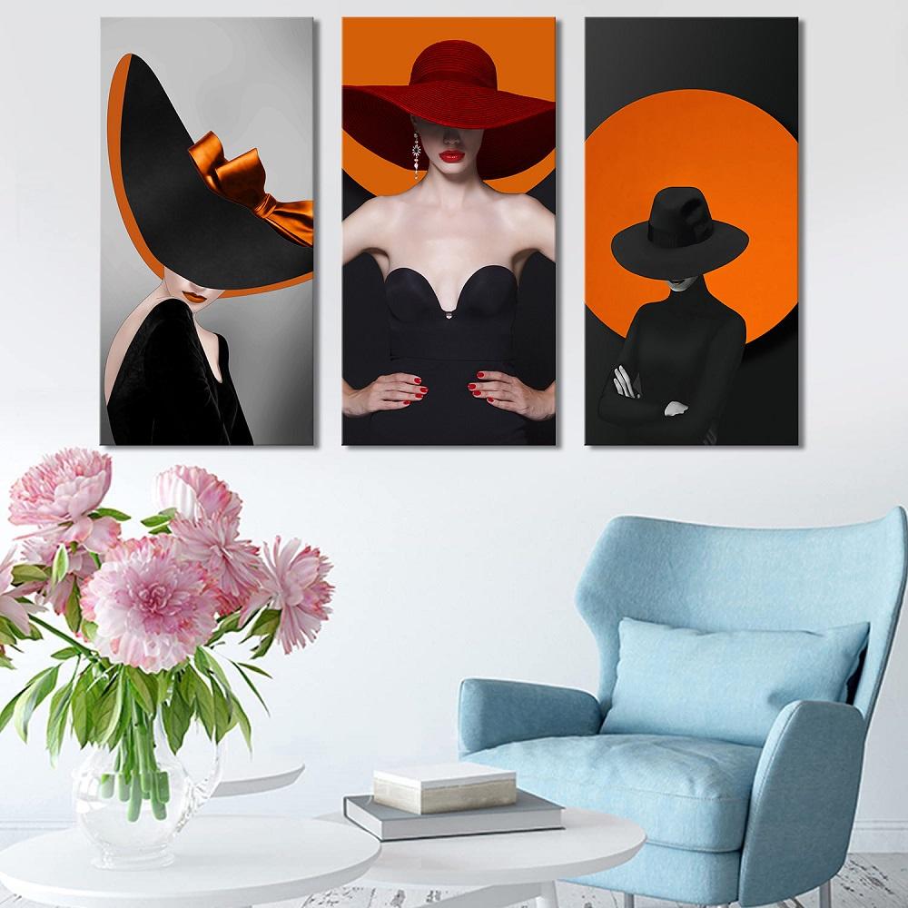 Leinwand Bild fert gerahmt Frau mit Hut 120 x 80 cm 4419  !!Auslaufmodell !! – Ansicht 3