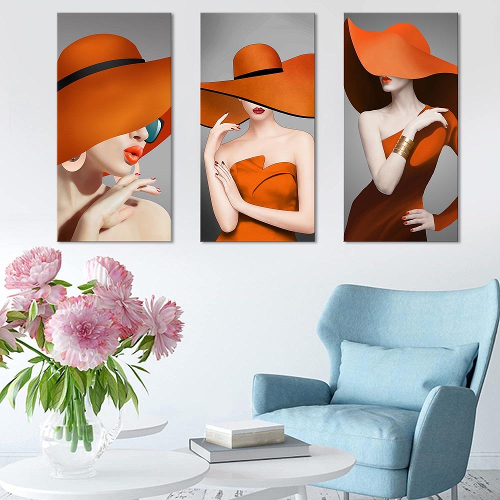 Leinwand Bild fert gerahmt Frau mit Hut 120 x 80 cm 4421 – Ansicht 2