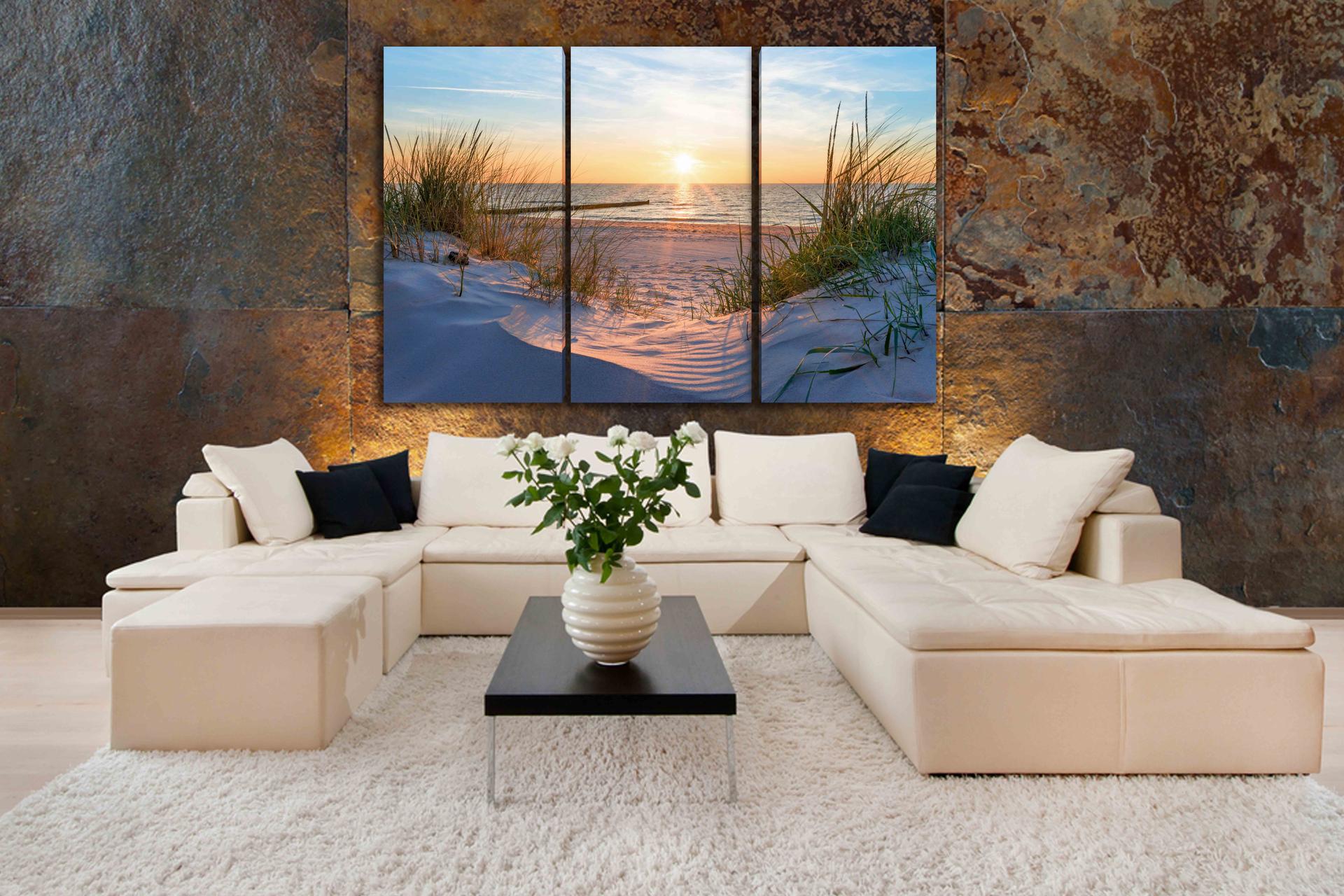Leinwand Bild fert gerahmt Dünen Weg 120 x 80 cm 4422 – Ansicht 3