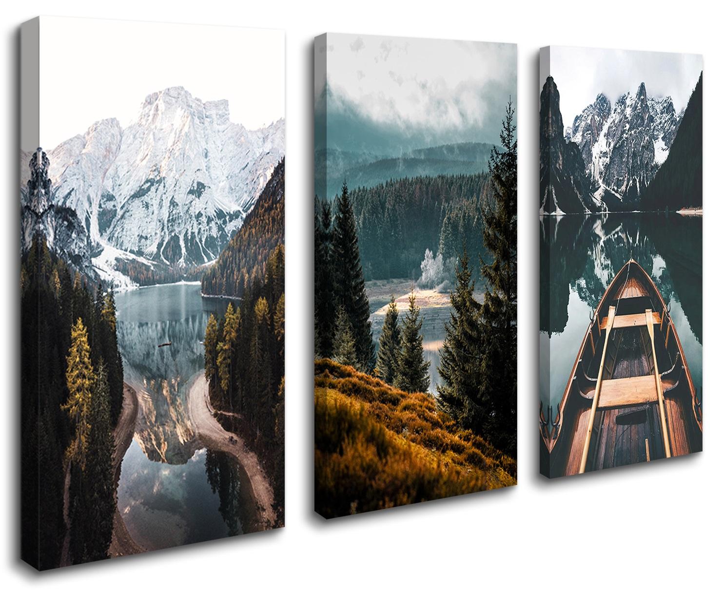 Leinwand Bild fert gerahmt Wald Berge 120 x 80 cm 4425 – Leinwandbild 120x80 cm 3-teilig kaufen