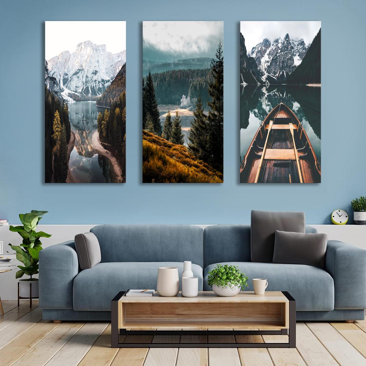 Leinwandbild Wald und Berge - 120x80cm fertig gerahmt – Ansicht 4