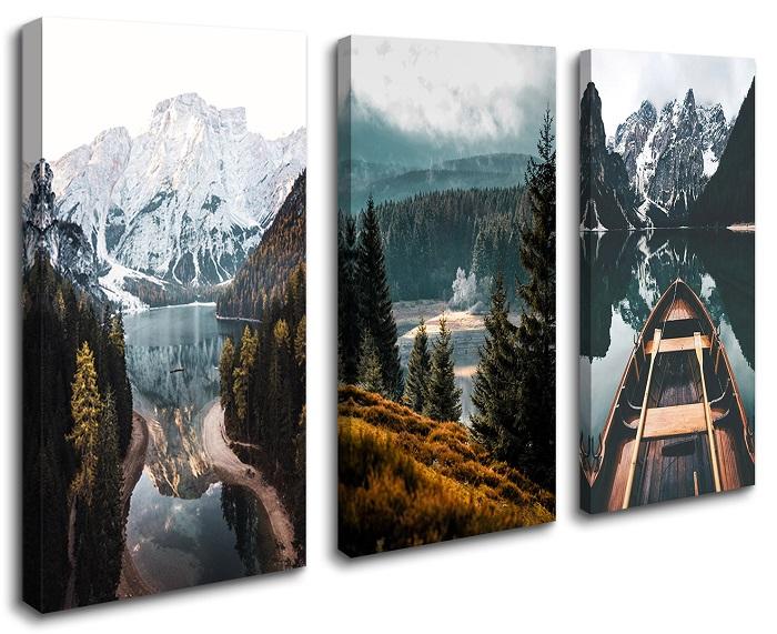 Leinwandbild Wald und Berge - 120x80cm fertig gerahmt – Ansicht 6