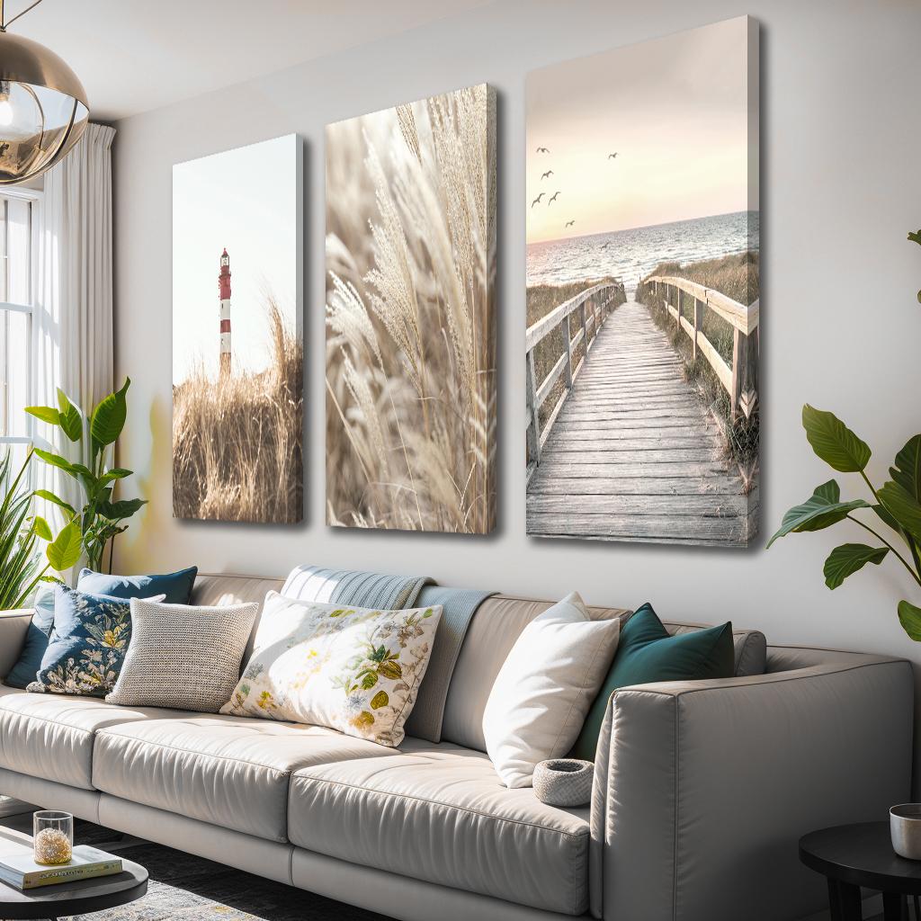 Leinwandbild Leuchtturm - fertig gerahmt 120x80 cm – Ansicht 2