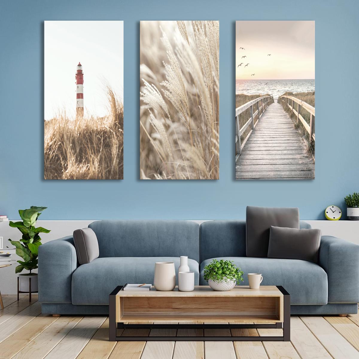 Leinwandbild Leuchtturm - fertig gerahmt 120x80 cm – Ansicht 3