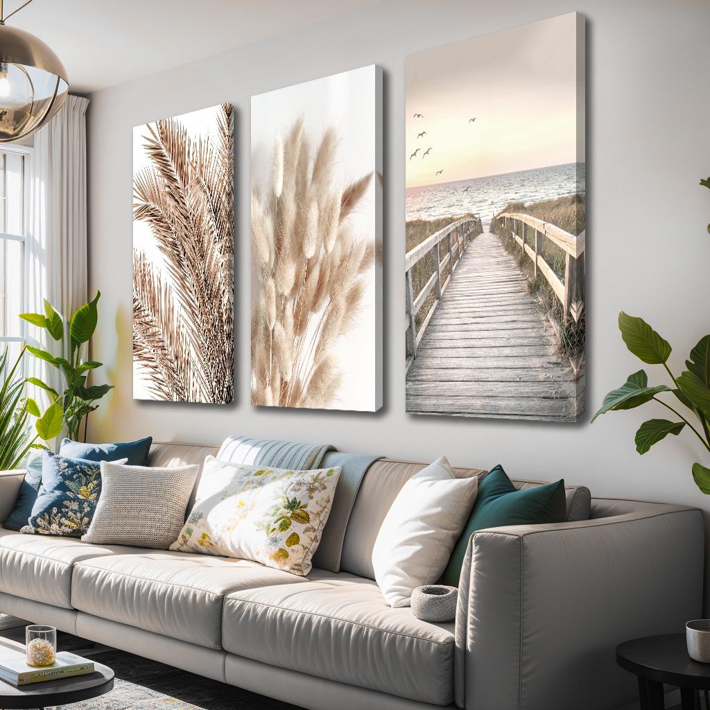 Leinwandbild Pampas Boho Style 120x80 cm – fertig gerahmt – Ansicht 2