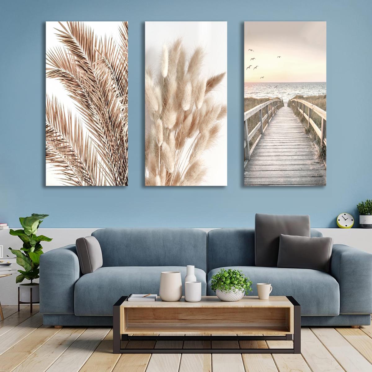 Leinwandbild Pampas Boho Style 120x80 cm – fertig gerahmt – Ansicht 3