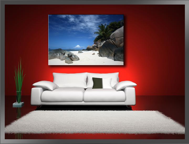 Tropischer Strand Leinwandbild 120x80 cm mit Holzrahmen – Ansicht 2