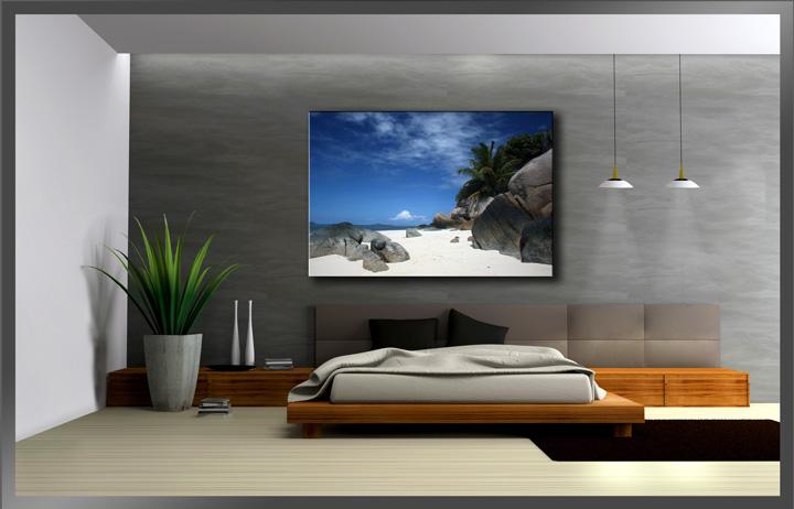 Tropischer Strand Leinwandbild 120x80 cm mit Holzrahmen – Ansicht 3